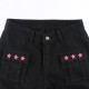 Punk Y2k Grunge Black and Pink Low Waist Denim Pants Punk Y2k Grunge Black and Pink Low Waist Denim Pants