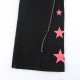 Punk Y2k Grunge Black and Pink Low Waist Denim Pants Punk Y2k Grunge Black and Pink Low Waist Denim Pants