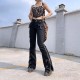 Women's Y2K Black Rivet Low Waist Denim Pants Women's Y2K Black Rivet Low Waist Denim Pants