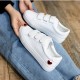Womens Cute Love Heart Easy CleanFlats Sneakers Womens Cute Love Heart Easy CleanFlats Sneakers