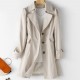 Women Trench Coat Solid Pocket Single-Breasted Mid Long Casual Jacket Women Trench Coat Solid Pocket Single-Breasted Mid Long Casual Jacket
