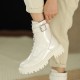 Womens Leather Combat Winter Fleece Lined Snow Boots Womens Leather Combat Winter Fleece Lined Snow Boots