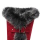 Women Winter Snow Boots Real Fur Rabbit Buckle Comfy Warm Mid-Calf High Boots Women Winter Snow Boots Real Fur Rabbit Buckle Comfy Warm Mid-Calf High Boots