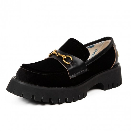 Handmade Vintage Loafers Velvet Platform Mary Jane Shoes Handmade Vintage Loafers Velvet Platform Mary Jane Shoes