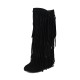 Women's Suede Fringe Boots Inside Booster Mid Length Boots Women's Suede Fringe Boots Inside Booster Mid Length Boots
