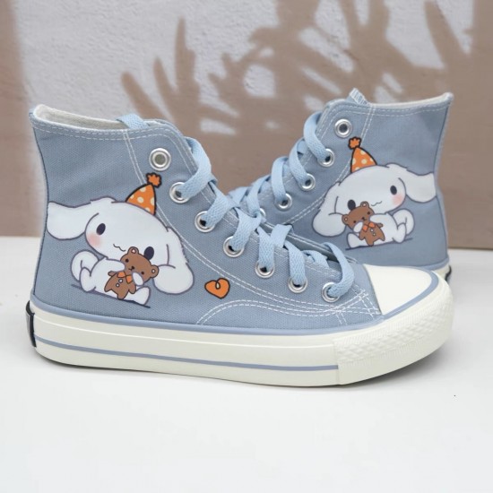 Womens Cute Kawaii Dog Student High Top Canvas Womens Cute Kawaii Dog Student High Top Canvas