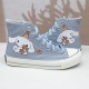 Womens Cute Kawaii Dog Student High Top Canvas Womens Cute Kawaii Dog Student High Top Canvas