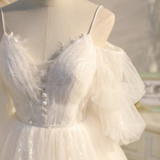 Spaghetti Straps V Neck Lace Tulle Princess Homecoming Dresses Spaghetti Straps V Neck Lace Tulle Princess Homecoming Dresses