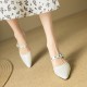 Womens Leather Pointy Toe Buckle Strap Heels Mules Womens Leather Pointy Toe Buckle Strap Heels Mules
