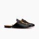 Women Leather Tiger Pattern Slippers Mules Women Leather Tiger Pattern Slippers Mules