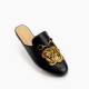 Women Leather Tiger Pattern Slippers Mules Women Leather Tiger Pattern Slippers Mules