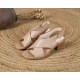 Women's Leather Open Toe Block Heel Cross Strap Sandals Women's Leather Open Toe Block Heel Cross Strap Sandals