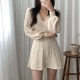 Womens Long-Sleeve Cable-Knit V Neck Sweater Mini Dress Womens Long-Sleeve Cable-Knit V Neck Sweater Mini Dress