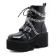 Womens Metal Chain Platform Zipper Boots Womens Metal Chain Platform Zipper Boots