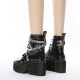 Womens Metal Chain Platform Zipper Boots Womens Metal Chain Platform Zipper Boots