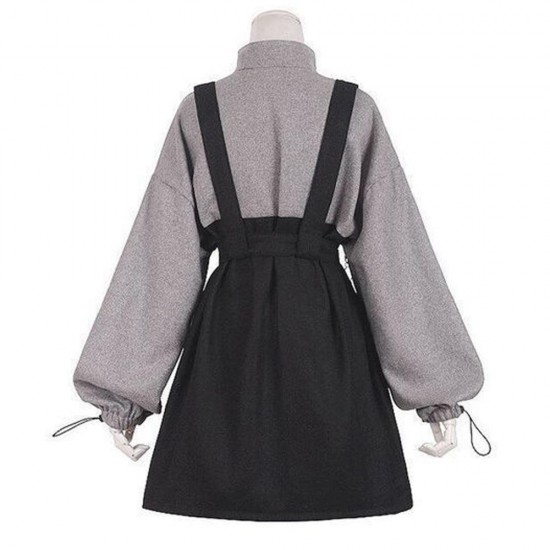Punk Zipper Chain Pocket Sweatshirt Dress Punk Zipper Chain Pocket Sweatshirt Dress