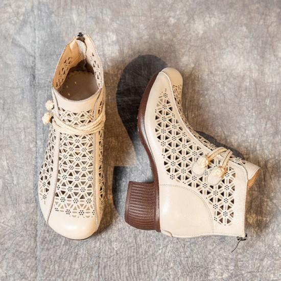 Womens Retro Comfortable Hollow Out Zipper Summer Sandals Boots Womens Retro Comfortable Hollow Out Zipper Summer Sandals Boots