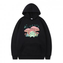 Cute Frog Sweater for Women Men Kawaii Mushroom Hoodie for Teens Couple's Clothes
