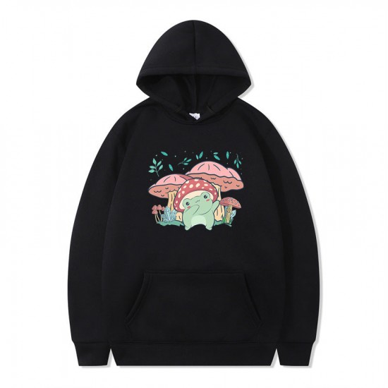 Cute Frog Sweater for Women Men Kawaii Mushroom Hoodie for Teens Couple's Clothes Cute Frog Sweater for Women Men Kawaii Mushroom Hoodie for Teens Couple's Clothes