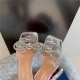 Summer Clear Rhinestone Bow Kitten Heels Summer Clear Rhinestone Bow Kitten Heels