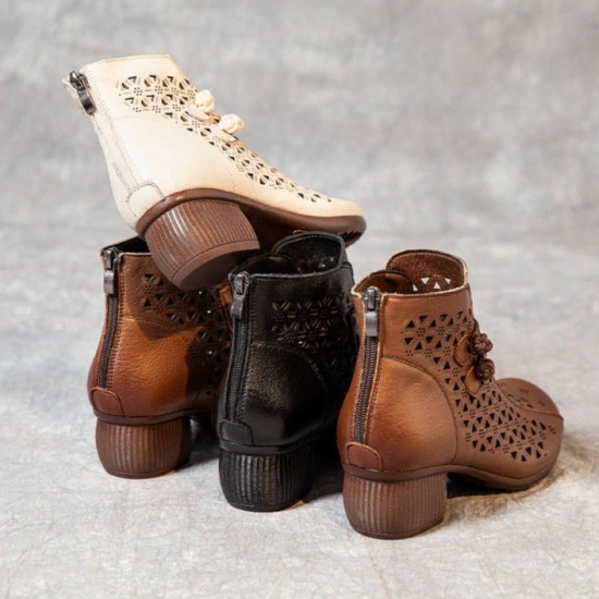 Womens Retro Comfortable Hollow Out Zipper Summer Sandals Boots Womens Retro Comfortable Hollow Out Zipper Summer Sandals Boots
