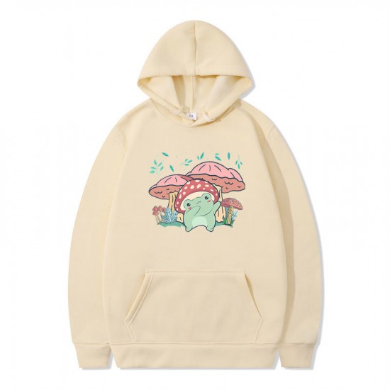 Cute Frog Sweater for Women Men Kawaii Mushroom Hoodie for Teens Couple's Clothes Cute Frog Sweater for Women Men Kawaii Mushroom Hoodie for Teens Couple's Clothes