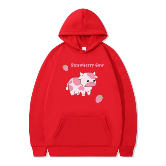 Cute Strawberry Cow Sweater for Women Men Hoodie for Teens Couple's Clothes Cute Strawberry Cow Sweater for Women Men Hoodie for Teens Couple's Clothes