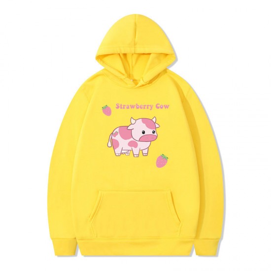 Cute Strawberry Cow Sweater for Women Men Hoodie for Teens Couple's Clothes Cute Strawberry Cow Sweater for Women Men Hoodie for Teens Couple's Clothes