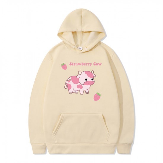 Cute Strawberry Cow Sweater for Women Men Hoodie for Teens Couple's Clothes Cute Strawberry Cow Sweater for Women Men Hoodie for Teens Couple's Clothes