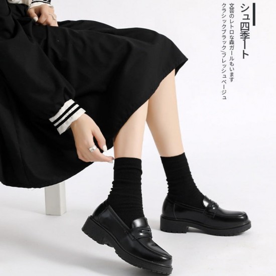 Platform Loafers for Women Round Toe Chunky Heel Platform Loafers for Women Round Toe Chunky Heel