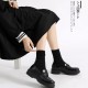 Platform Loafers for Women Round Toe Chunky Heel Platform Loafers for Women Round Toe Chunky Heel