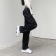 Women's High Waisted Pocket Side Denim Pants Straight Leg Cargo Jeans Women's High Waisted Pocket Side Denim Pants Straight Leg Cargo Jeans