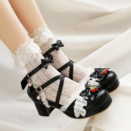 Cute Japanese Lolita Shoes Mary Jane Pumps Cute Japanese Lolita Shoes Mary Jane Pumps