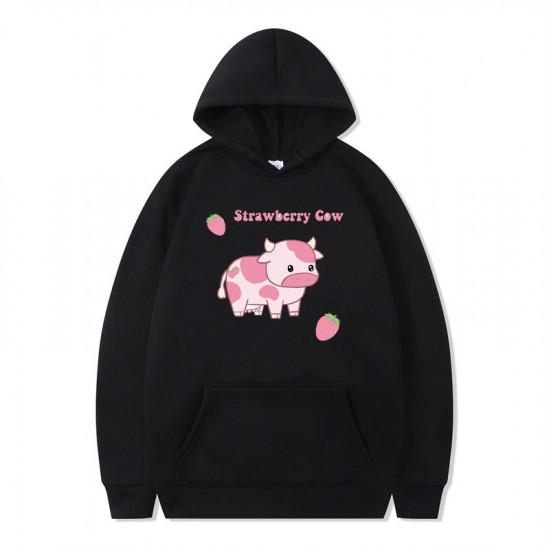 Cute Strawberry Cow Sweater for Women Men Hoodie for Teens Couple's Clothes Cute Strawberry Cow Sweater for Women Men Hoodie for Teens Couple's Clothes