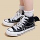 Womens Mens Students Metal Chain Bat High Top Canvas Sneakers Womens Mens Students Metal Chain Bat High Top Canvas Sneakers