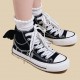 Womens Mens Students Metal Chain Bat High Top Canvas Sneakers Womens Mens Students Metal Chain Bat High Top Canvas Sneakers