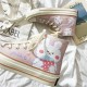 Womens Cute Pink Rabbit Print High Top Canvas Sneakers Womens Cute Pink Rabbit Print High Top Canvas Sneakers