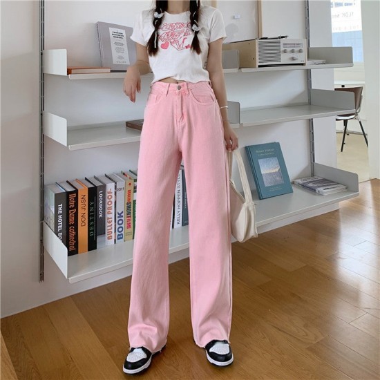 Pink Peach Embroidery Wide Leg Pants Pink Peach Embroidery Wide Leg Pants