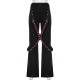 Punk Y2k Grunge Black and Pink Low Waist Denim Pants Punk Y2k Grunge Black and Pink Low Waist Denim Pants