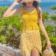 Ruffle Suspenders Two Piece Swimwear Ruffle Suspenders Two Piece Swimwear