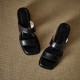 Women's Leather Summer Simple Mid Heeled Sandals Mule Women's Leather Summer Simple Mid Heeled Sandals Mule