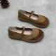 Women's Handmade Leather Patchwork Flat Mary Jane Shoes Women's Handmade Leather Patchwork Flat Mary Jane Shoes