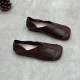 Women's Handmade Cowhide Flat Retro Square Toe Literary Casual Shoes Women's Handmade Cowhide Flat Retro Square Toe Literary Casual Shoes