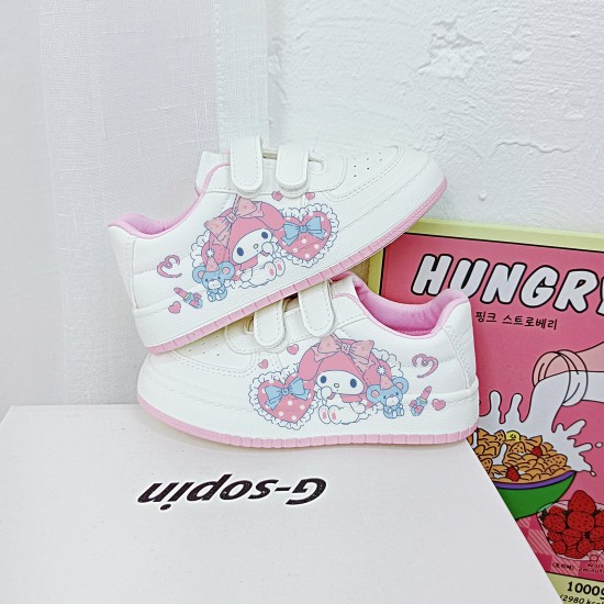 Pink Kawaii Melody Student Sneakers Kids Size with Velcro Fastener Pink Kawaii Melody Student Sneakers Kids Size with Velcro Fastener