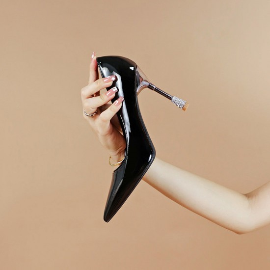 Women's Patent Leather Pointed Toe Stiletto Heels Pumps Women's Patent Leather Pointed Toe Stiletto Heels Pumps