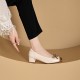 Women's Goat Leather Dress Shoes Ballerina Low Block Heels Women's Goat Leather Dress Shoes Ballerina Low Block Heels