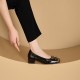 Women's Goat Leather Dress Shoes Ballerina Low Block Heels Women's Goat Leather Dress Shoes Ballerina Low Block Heels