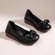 Wedges Vintage Leather Soft Sole Slip Bowknot Women's Shoes Wedges Vintage Leather Soft Sole Slip Bowknot Women's Shoes
