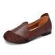 Vintage Literary Handmade Leather Round Toe Patchwork Flat Shoes Women's Shoes Vintage Literary Handmade Leather Round Toe Patchwork Flat Shoes Women's Shoes