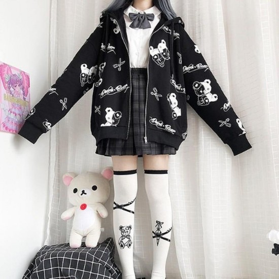 Gothic Korean Zip Up Hoodie Gothic Korean Zip Up Hoodie